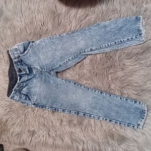 Stretchy waist acid wash jeans 4T